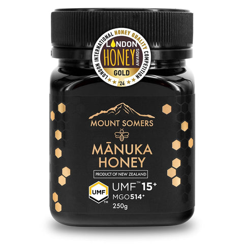 Mount Somers Premium Manuka Honey MGO 514+ / UMF 15+ 100% Pure New Zealand Manuka Honey - Genuine Natural Superfood - UMF Certified & Traceable 8.8oz Jar
