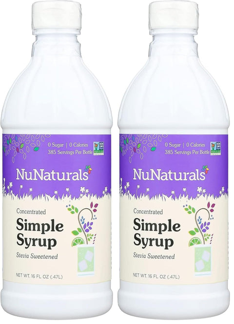 NuNaturals Stevia Simple Syrup SugarFree Sweetener PlantBased Sugar Substitute Zero Calorie 16 oz