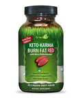 Irwin Naturals Keto-Karma Burn Fat RED - Powerful Fat Burner with Nitric Oxide Booster MCT Oil Spirulina Yerba Mate & Green Tea - Energy & Metabolism Boost - Keto Diet Support - 72 Liquid Softgels