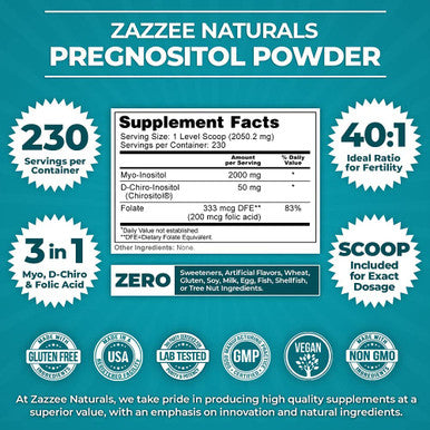 Zazzee PREGNOSITOL Powder and Extra Strength Prenatal DHA