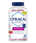 Citracal Calcium Gummies Calcium Supplement With Vitamin D3 Support Bone Health For Ages 12+ Natural Raspberry Flavor 60 Count