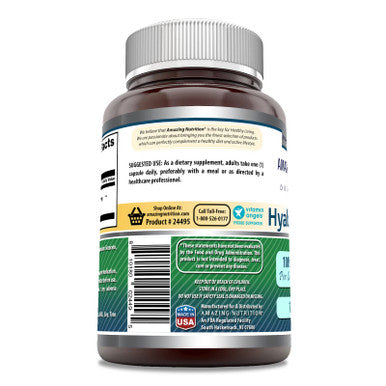 Amazing Formulas Hyaluronic Acid 100Mg 120 Capsules Supplement | Non Gmo | Gluten Free | Made In Usa