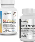 Organixx MultiVitaMaxx Whole Food Multivitamin (90 Gel Capsules) and Joint and Muscle Care (60 Capsules)