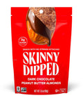SkinnyDipped Dark Chocolate Cocoa Almonds, Healthy Snack, Plant Protein, Gluten Free, 3.5 Oz Resealable Bag, Pack of 1
