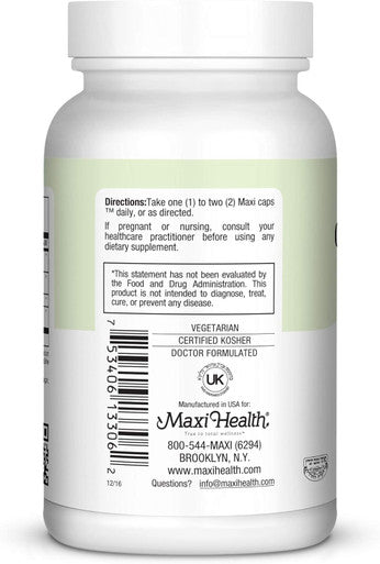 Maxi Health Olive Supreme - Olive Leaf Extract Supplement- Immune Booster - 60 Capsules - Kosher