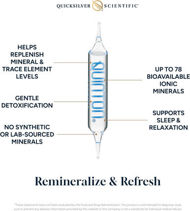 Quicksilver Scientific Original Quinton Isotonic Solution With Sea Water Minerals + Alpine Spring Water - Liquid Hydration, Electrolyte + Multi Minerals Supplement (30 Single Serving Vials)