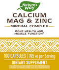 Nature'S Way Calcium Magnesium & Zinc 765 Mg Per Serving 100 Capsules