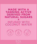 SOL by Jergens Full Body Self Tanner Towelettes, Streak-free Natural-Looking Sunless Tanning Wipes, 6 Count, Infused with Coconut Water and Vitamin E, Sun-inspired Color in 4 Hours