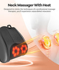 Neck And Back Massager With Heat - Cordless Rechargeable 4D Kneading Deep Tissue Massage Pillow, Neck Massager For Pain Relief Deep Tissue Ideal For Home, Office And Car