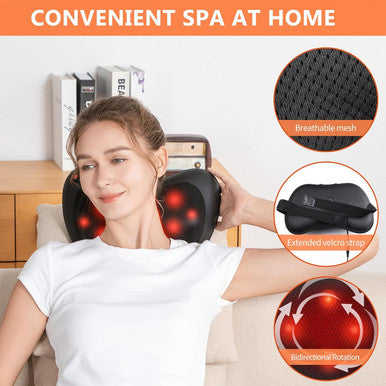 Brelley Neck And Back Massager With Heat Electric Shiatsu Deep Tissue Kneading Massage For Neck Back Shoulders And Legs For Men Women Christmas Mother'S Day & Father'S Day