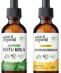 Wild & Organic Gotu Kola Tincture 2 Fl Oz & Ashwagandha Tincture 2 Fl Oz