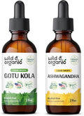 Wild & Organic Gotu Kola Tincture 2 Fl Oz & Ashwagandha Tincture 2 Fl Oz