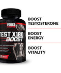 Test X180 Boost, 2-Pack, Testosterone Booster and Energy Supplement for Men, Boost Energy, Increase Stamina, and Enhance Vitality, with D-Aspartic and Fenugreek, Force Factor, 240 Tablets