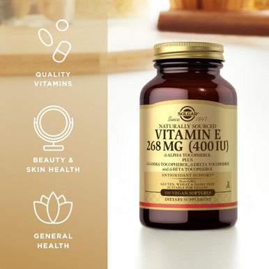 Solgar Vitamin E 268 Mg (400 Iu) - 100 Vegan Softgels - Naturally Sourced - Non-Gmo Gluten Free - 100 Servings