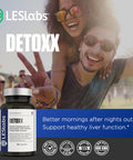 Les Labs DeToxx Better Mornings & Recovery Liver Support Electrolyte Replenishment & Glutathione Support Prickly Pear Milk Thistle & NAC Non-GMO Supplement 60 Capsules