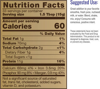HEALTHFORCE SUPERFOODS Warrior Food, Vanilla - 500 Grams - Plant-Based Protein Powder with Minerals & Pea Protein - Certified Organic, Vegan, Non-GMO, Soy Free, Gluten Free, Sugar Free - 25 Servings