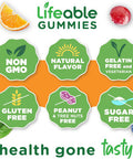 Lifeable Sugar Multivitamin For Men Gummies Vit A, C, D, E, B1, B2, Niacin, B5, B6, Folate, B12, Biotin, Iodine, Zinc, Chromium, Ginseng, Lycopene, Inositol Sugar Vitamins 90 Gummies