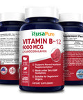 Vitamin B12 - 5000 MCG 150 Veggie Capsules (Non-GMO & ) - Max Strength Vitamin B 12