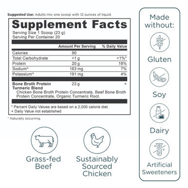 Ancient Nutrition Bone Broth Protein Turmeric 20 Servings