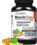 Relaxant Muscle Relax 24/7 Large 2300 Milligram Day/Night Use Capsules Maximum Strength Support with Valerian Passion Flower Magnesium