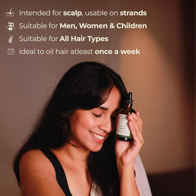 Sacred Grove Nourishing Hair Oil With Blackseed & Coffee Bean Oil | Non-Sticky Herbal Hair Oil For Dry Itchy Scalp | Suited For Men, Women & Children | 100 Ml