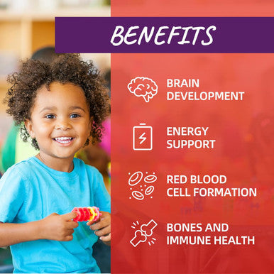 Liquid Iron Supplement For Kids & Women Men - With Calcium, Zinc & Kids Multivitamin Iron Drops - Immune Support, Blood Builder & Energy Support For Iron Deficiency, Anemia, Vegan 2 Fl Oz