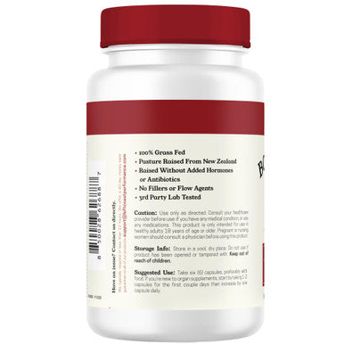 Left Coast Performance Grass Fed Bovine Blood and Beef Liver Supplement 100% Grass Fed New Zealand Pasture Raised Beef Organs - Natural Blood Builder Non GMO Freeze Dried 180 Capsules
