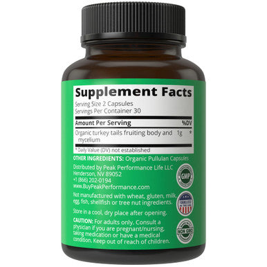 Organic Turkey Tail Capsules - Usa Grown Made With Real Turkey Tail Mushroom. Immune System Support Naturally Harvested Mushroom