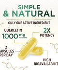 Nature'S Nutrition Quercetin 1000mg - Extra Strength Quercetin - Antioxidants & Bioflavonoids Support Immune & Respiratory Health - Nature's Dairy & Gluten Non-GMO Quercetin Supplement - 120 Veggie Capsules