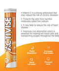 Activise vitamin c 1000mg effervescent tablets orange 20s