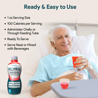 ProHeal Liquid Protein Supplement 2 Pack Advanced Wound Care Formula 15g Protein and 100 Calories per Serving Collagen and Whey Lactose Soy Gluten and Sugar Free 30 oz Cherry