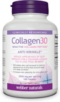 Webber Naturals Collagen30 AntiWrinkle 2500mg of Bioactive Collagen Peptides Per Serving 180 Tablets Helps Reduce Deep Wrinkles Fine Lines Stimulates Skin Cells Non GMO Dairy Gluten