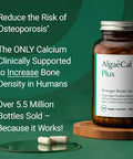 Algaecal Plus - Organic Red Algae Calcium Supplement For Women, Vitamin K2 (100Mg), Vitamin D3 (1600 Iu), Magnesium (350Mg) & Trace Minerals, For Improved Bone Strength, Easy To Swallow, 120 Veg Caps