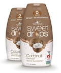 SweetLeaf Sweet Drops Flavored Stevia Liquid Sweetener Stevia Extract Zero Calories Gluten Keto Friendly Non GMO Natural Flavors Sugar Alternative Coconut 1.7 Fl Oz (Pack of 2)