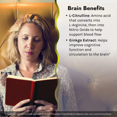 Irwin Naturals Brain Awake Red + Nitric Oxide Boosters Enhanced Performance Focus & Mental Clarity - Nootropic With L-Citrulline Ginkgo - 60 Liquid Softgels