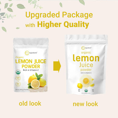 Micro Ingredients 2 Pack Organic Lemon Juice Powder 10 Ounce Rich in Natural Vitamin C (Immune Vitamins) for Immune System Great Flavor for Drinks Smoothie & Beverages Vegan