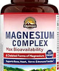 Vitalitown Magnesium Complex Supplement 500mg NSF Magnesium Glycinate Malate Taurate and Citrate Chelated High Absorption and Gentle on Stomach Vegan NonGMO 120 Capsules