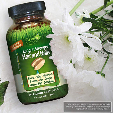 Irwin Naturals Longer Stronger Hair And Nails Promotes Vibrant Shine Texture & Strength - 60 Liquid Softgels (Pack Of 2)