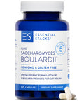 Essential Stacks Saccharomyces Boulardii Probiotics (Non-Gmo & Gluten Free) - 5 Billion Cfus For Gut Health (60 Capsules)