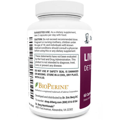 Dr. Berg's Liver Cleanse Detox & Repair Capsules - Liver Support Supplement with Milk Thistle, Ox Bile,Turmeric and Other Unique Liver Care Nutrients - Herbal Liver Health Formula 60 Caps