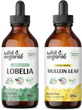 Wild & Organic Lobelia Tincture 4 Fl Oz & Mullein Tincture 4 Fl Oz