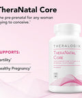Theralogix TheraNatal Core Preconception Vitamin Supplement - 90-Day Supply - Prenatal Vitamins & Fertility Supplement for Women with Folate Vitamin D3 Choline & More - NSF - 90 Tablets