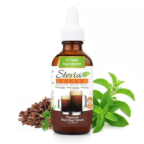 Stevia Select Root Beer Flavored Liquid Stevia Zero Calorie Coffee Tea Drink & Baking Sweetener AllNatural No Erythritol KetoFriendly Sugar Alternative 300 Servings 2 Oz (1 Pack)