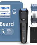 Norelco Philips 100% Waterproof Beard Trimmer 3000 Series With Self-Sharpening Blades 40 Adjustable Beard Trimmer Length Settings & Two Lift&Trim Combs Usb Charging Bt3620/40