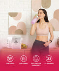 OMNIA Pure Whey Protein Powder Nutrition Low Carbs and Low Sugar Muscle Building Powder Over 22G Protein Per Serving - 33 Servings - 1 KG - Strawberry