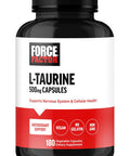 Force Factor Taurine Supplement Taurine 500mg Capsules Antioxidant Supplement to Support Nervous System and Cellular Health Vegan No Gelatin Non-GMO 180 Vegetable Capsules