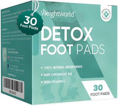Weightworld WeightWorld Detox Foot Patches (Pack of 30) 100% Natural Foot Detox Pads to Remove Toxins Safe and Skin Friendly Deep Cleansing Foot Pads with Benefits of VIT C and Bamboo Vinegar Made in The UK