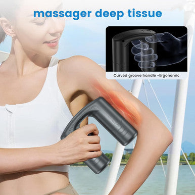 Back Massager For Pain Relief Deep Tissue, Massage Gun- Cellulite Massager For Relax With 5 Speed Levels, Wearable Electric Massager On Whole Body Part, Massage Waist, Thigh, Calf, Back Grey