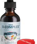 Maxi Health Raspberry Liquid Vitamin B Complex - Supplement with Vitamin B12 - Sublingual B Drops for Kids with B1 B2 B3 B5 B6 Biotin Folic Acid - for Energy & Brain Function 2 fl. oz. w/Red Pillbox