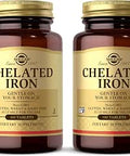 Solgar Chelated Iron 100 Tablets Pack Of 2 Gentle On Your Stomach NonGmo Vegan Gluten Dairy Kosher 200 Total Servings